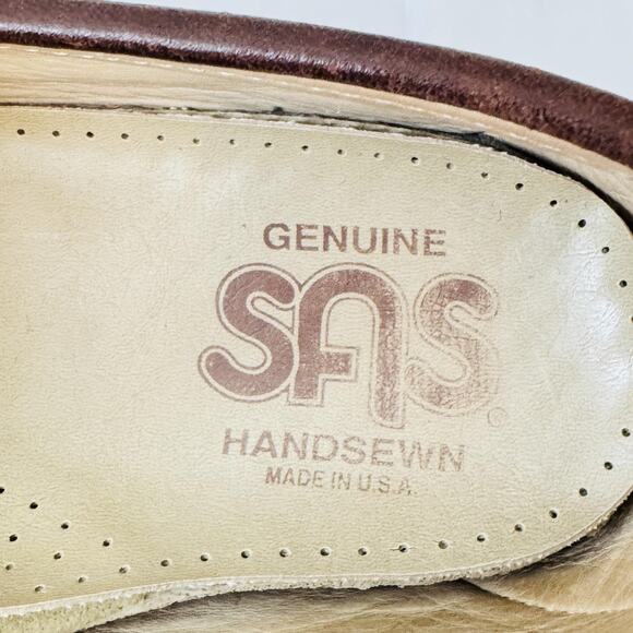 SAS Brown Leather Slip-On Loafers
